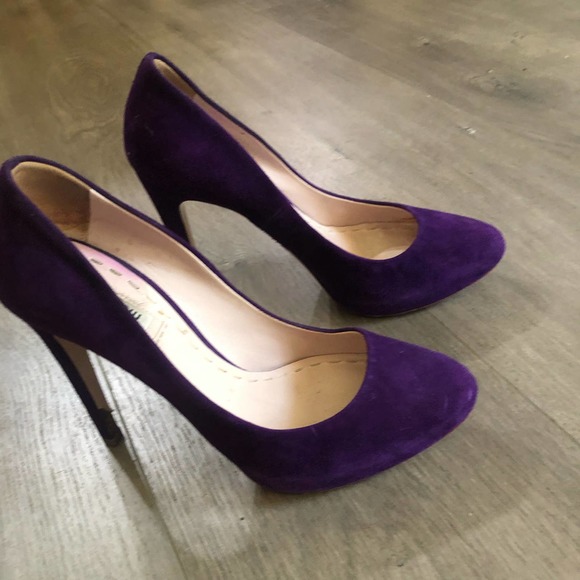 Miu Miu Purple Suede Heels - Picture 2 of 6